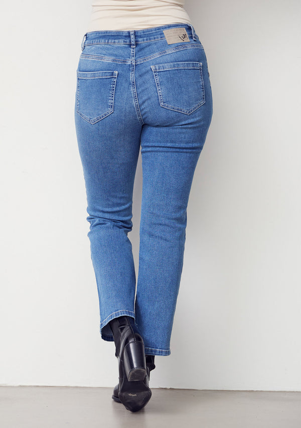 I SAY Como Button Jeans Pants I55 Como Blue Wash