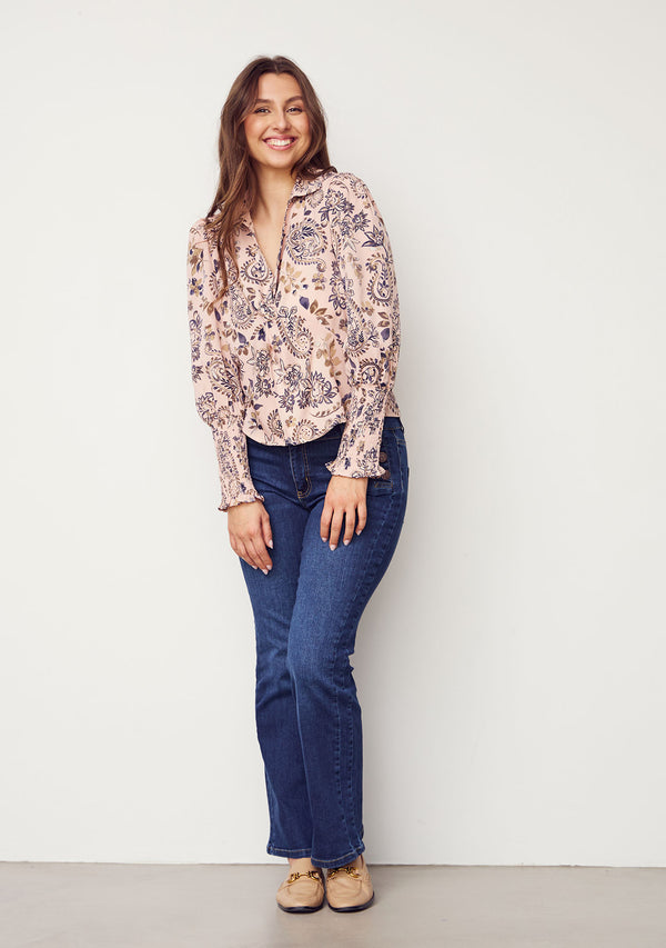 I SAY Como Flare Button Jeans Pants 662 Dark denim