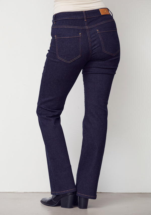 I SAY Como Flare Button Jeans Pants K97 Unwashed Denim