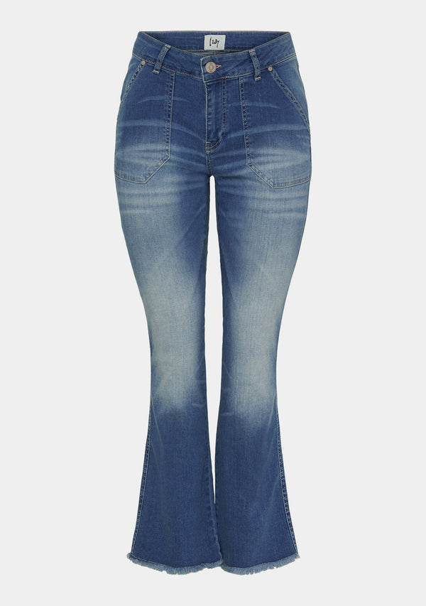 I SAY Como Flare Jeans Pants I55 Como Blue Wash