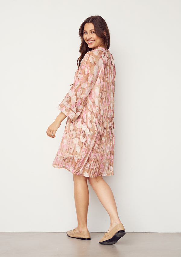 I SAY Enge New Dress Dresses M68 Luxury Camel w/Pink