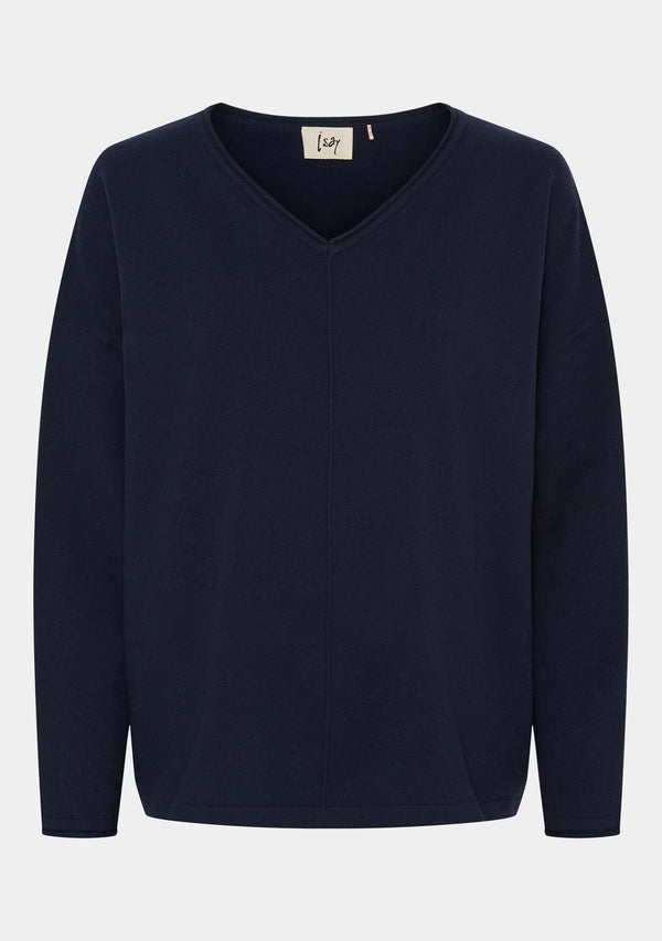 I SAY Frigga V-Neck  Knitwear 640 Navy