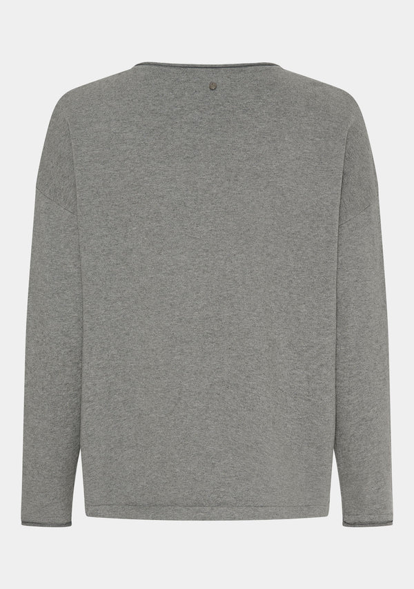 I SAY Frigga V-Neck  Knitwear 947 Grey Melange