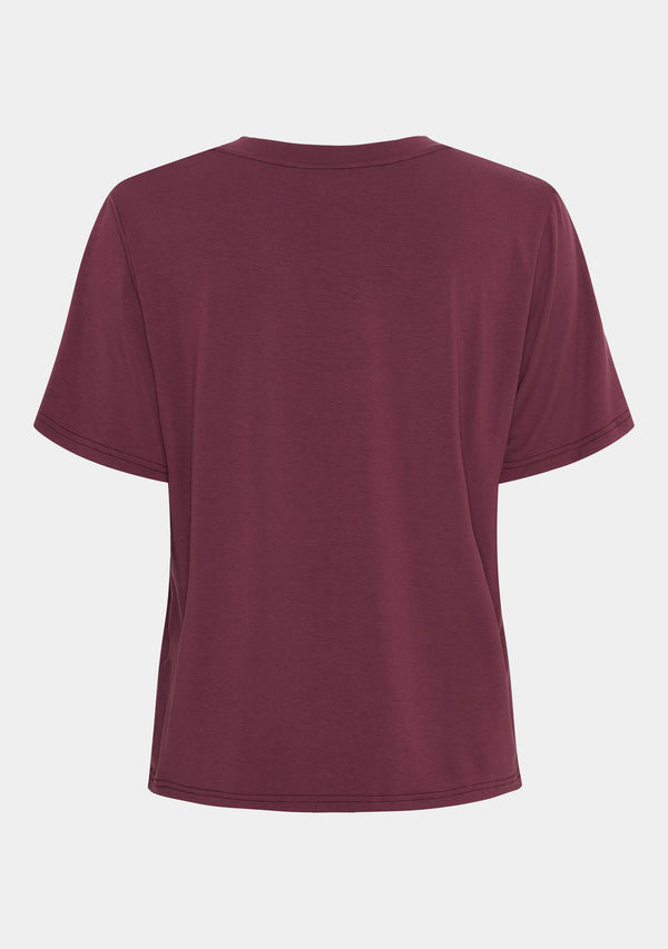 I SAY Gritt V-Neck T-Shirt T-Shirts 434 Wine