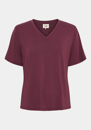 I SAY Gritt V-Neck T-Shirt T-Shirts 434 Wine