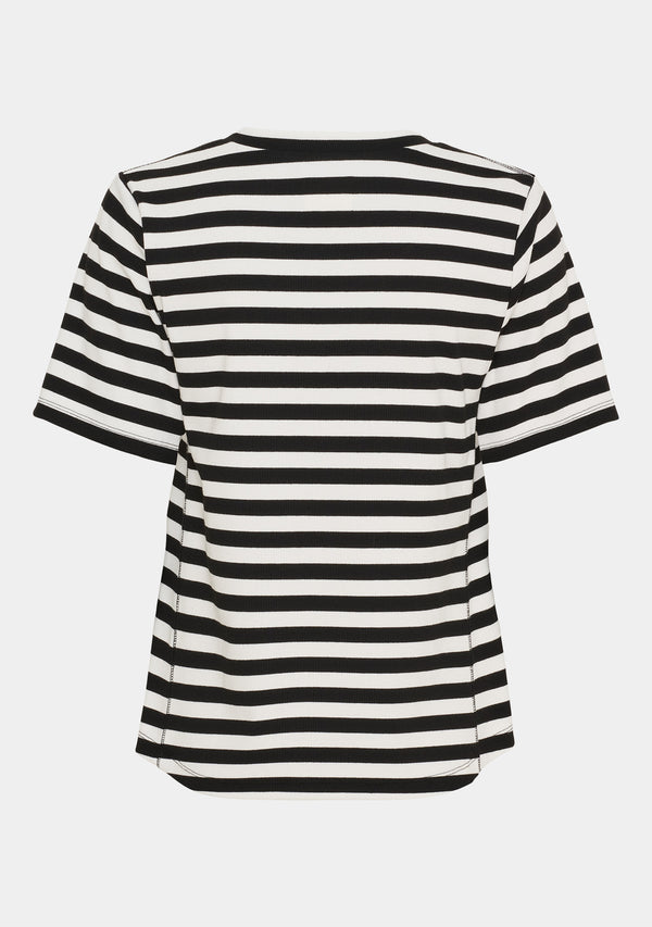 I SAY Jeila T-Shirt T-Shirts B28 Black/Broken White stripe