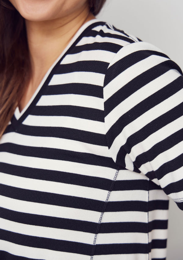 I SAY Jeila T-Shirt T-Shirts B28 Black/Broken White stripe