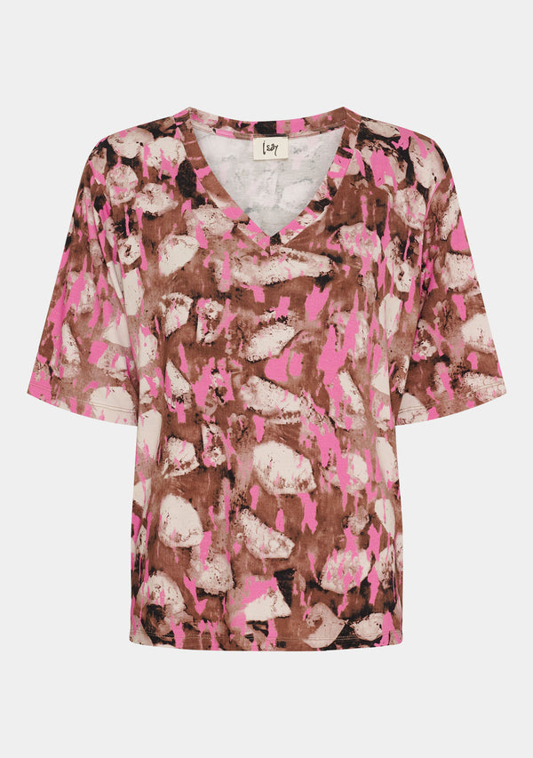 I SAY Louis Basic T-shirt T-Shirts M68 Luxury Camel w/Pink