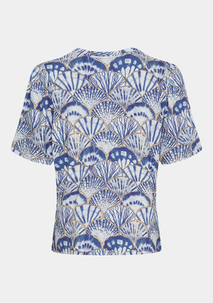 I SAY Louis Printed T-shirt T-Shirts M71 Blue Seashell