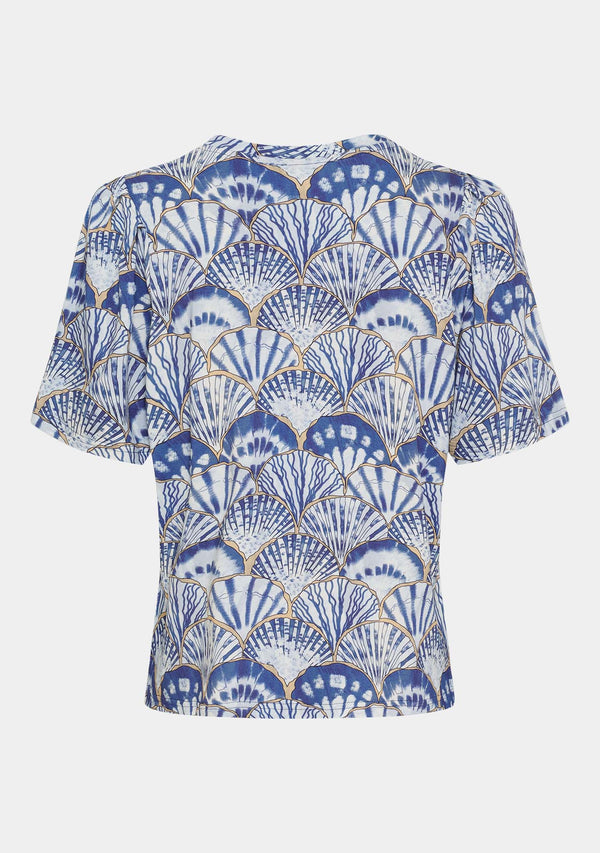 I SAY Louis Printed T-shirt T-Shirts M71 Blue Seashell