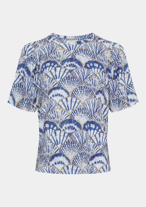 I SAY Louis Printed T-shirt T-Shirts M71 Blue Seashell