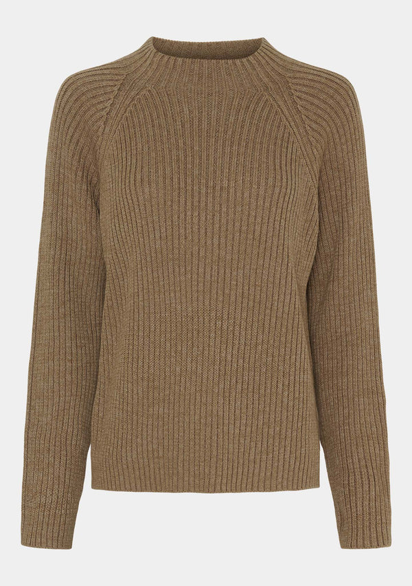 I SAY Tine Highneck Pullover Knitwear 102 Camel