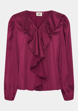 I SAY Steff Flounce Blouse Blouses 461 Rhododendron