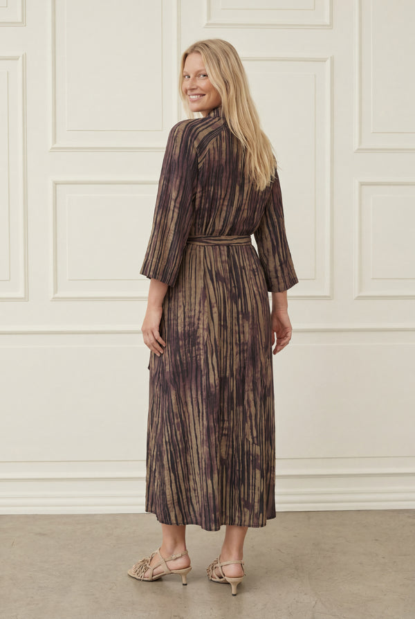 I SAY Ane Button Dress Dresses N42 Aubergine Flow