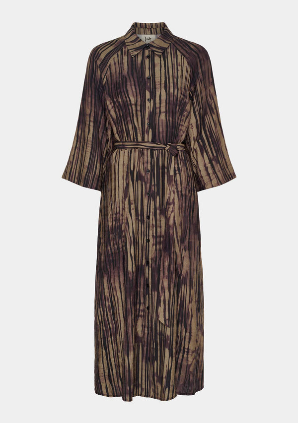 I SAY Ane Button Dress Dresses N42 Aubergine Flow