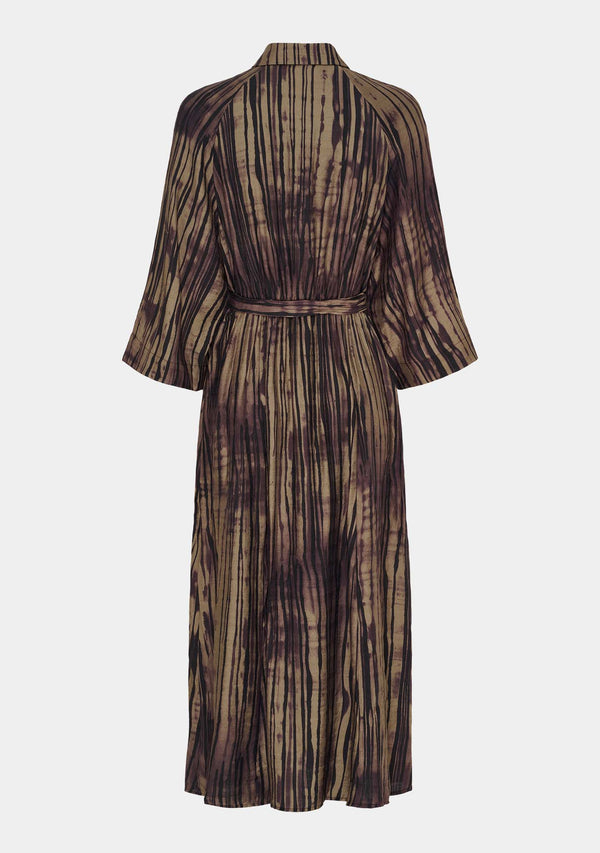 I SAY Ane Button Dress Dresses N42 Aubergine Flow
