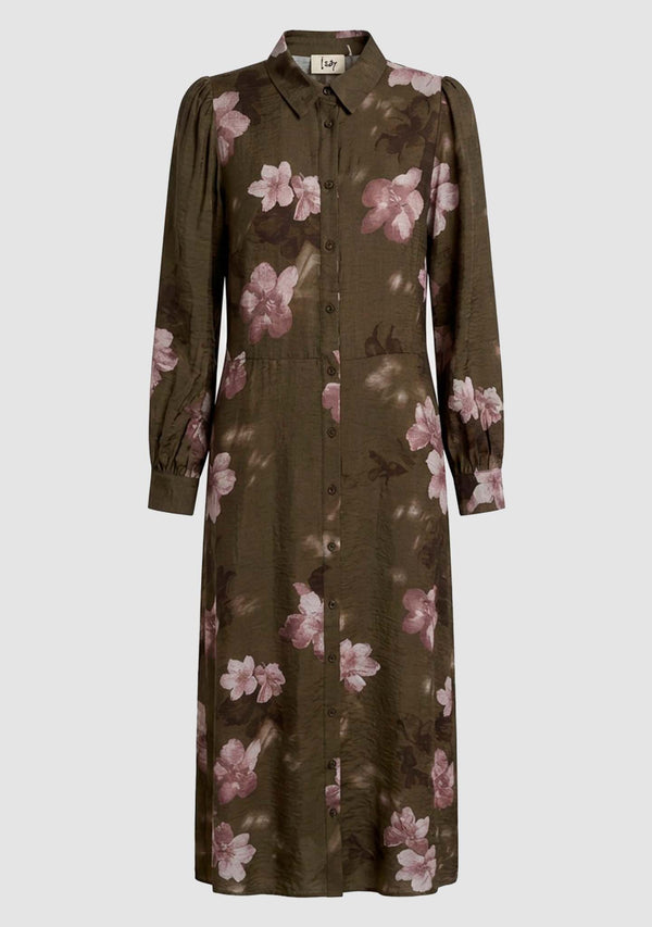 I SAY Ane Classic Dress Dresses G13 Khaki Flowerdream