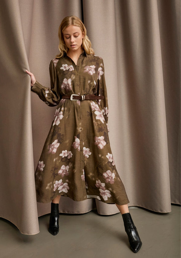 I SAY Ane Classic Dress Dresses G13 Khaki Flowerdream