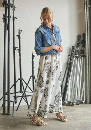 I SAY Ane Long Dress Dresses N25 Summer Border Print