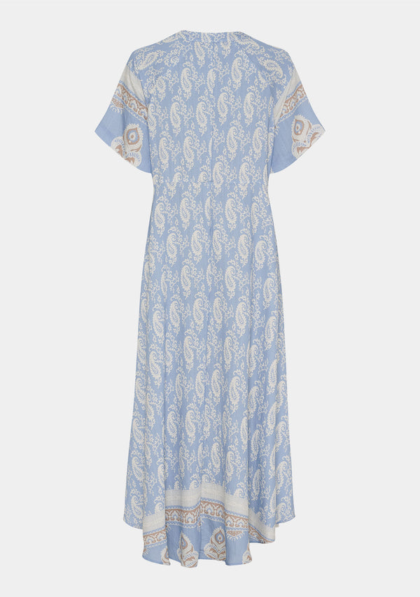 I SAY Ane New Dress Dresses D88 Light Blue Border Paisley