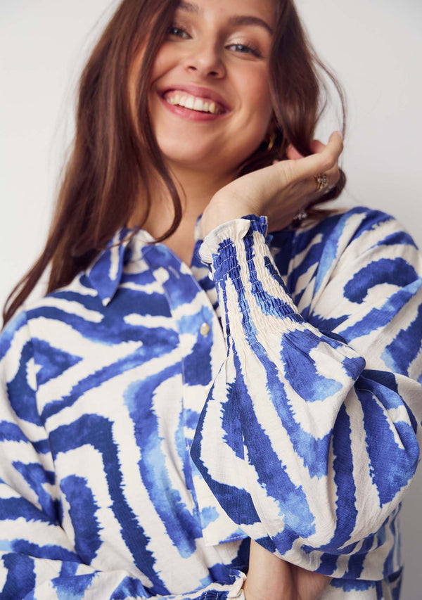 I SAY Ane Printed Dress Dresses N21 Blue Graphical