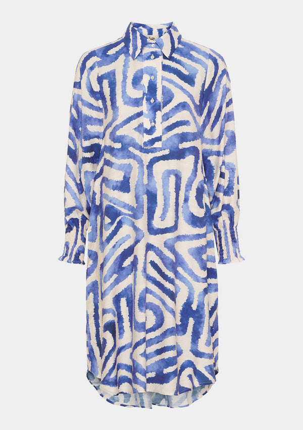 I SAY Ane Printed Dress Dresses N21 Blue Graphical