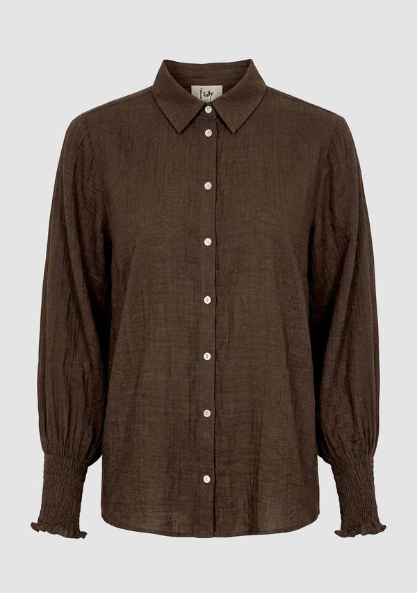 I SAY Ane Smock Shirt Shirts 820 Dark Khaki