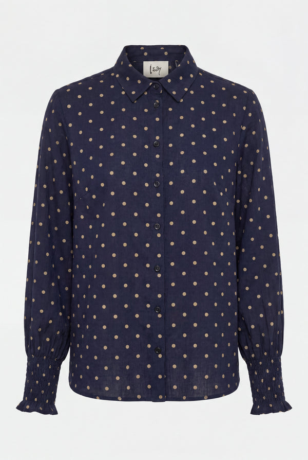 I SAY Ane Smock Shirt Shirts D67 Navy Dot