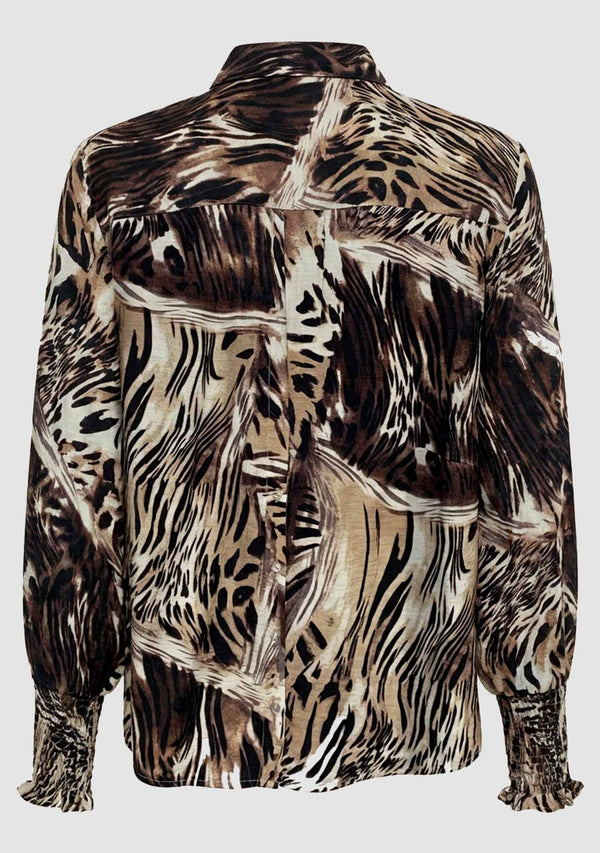 I SAY Ane Smock Shirt Shirts N58 Brown Drawing