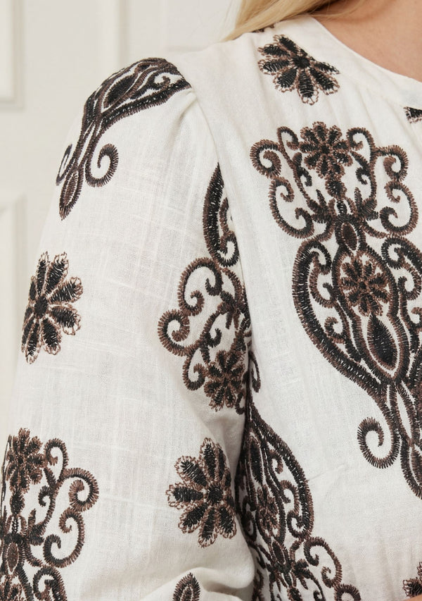 I SAY Ane V-Neck Dress Dresses N25 Summer Border Print