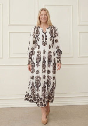 I SAY Ane V-Neck Dress Dresses N25 Summer Border Print