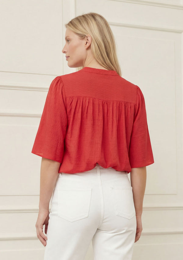 I SAY Ane s/s Blouse Blouses 432 Fresh Red