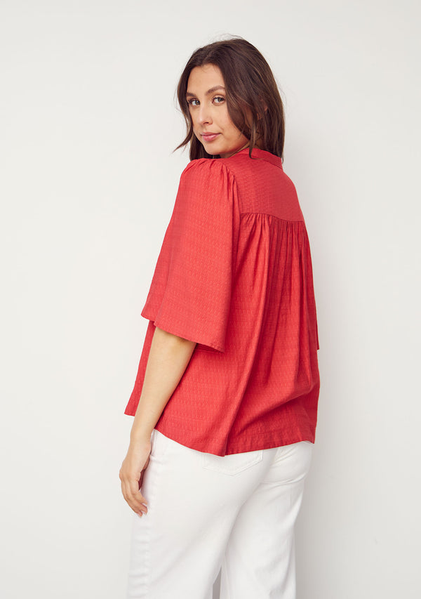 I SAY Ane s/s Blouse Blouses 432 Fresh Red