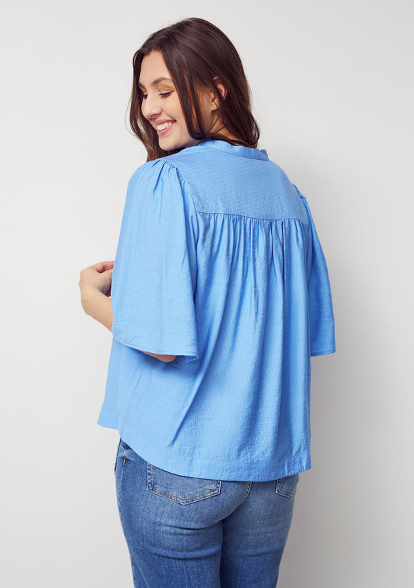 I SAY Ane s/s Blouse Blouses 608 Spring Blue