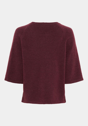 I SAY Anna 3/4 Sleeve Pullover Knitwear 434 Wine