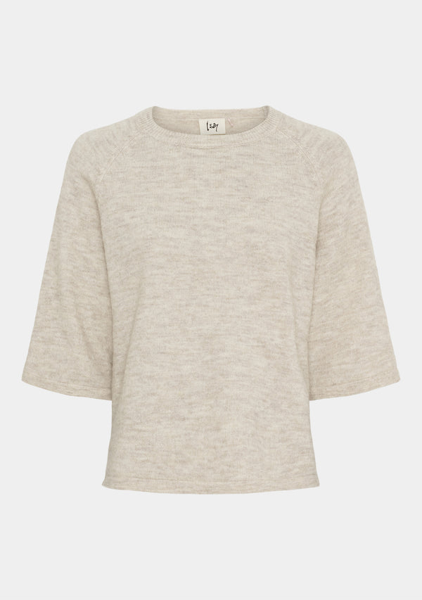 I SAY Anna 3/4 Sleeve Pullover Knitwear 956 Smokey