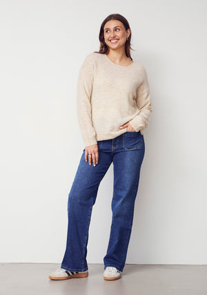 I SAY Anna Classic Pullover Knitwear 111 Sand Melange