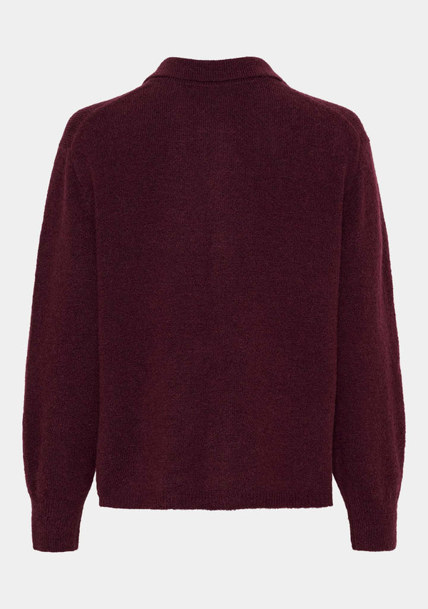 I SAY Anna Colar Cardigan Knitwear 434 Wine