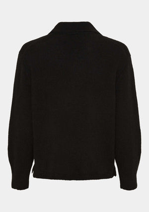 I SAY Anna Colar Cardigan Knitwear 900 Black