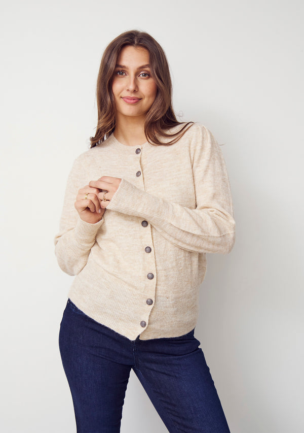 I SAY Anna Deco Cardigan Knitwear 111 Sand Melange