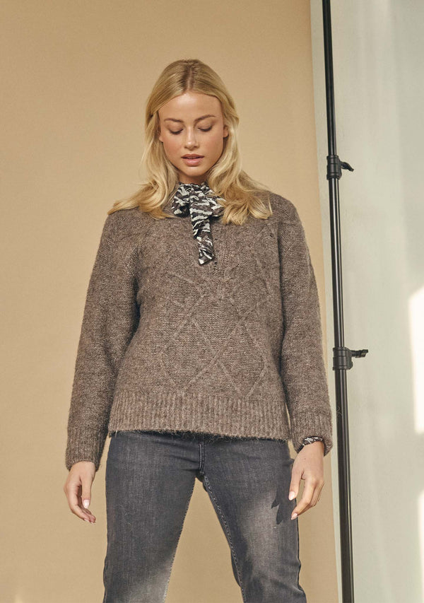 I SAY Anna New Pullover Knitwear 361 Taupe Melange