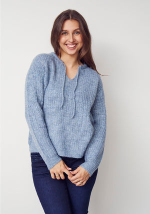 I SAY Anna String Pullover Knitwear 678 Ice Blue