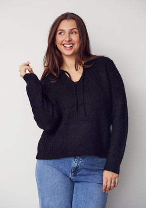 I SAY Anna String Pullover Knitwear 900 Black