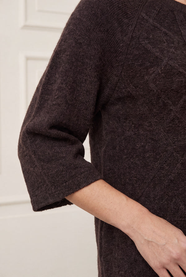 I SAY Anna s/s Pullover Knitwear 357 Dark Brown Melange