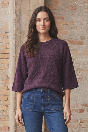 I SAY Anna s/s Pullover Knitwear 419 Aubergine