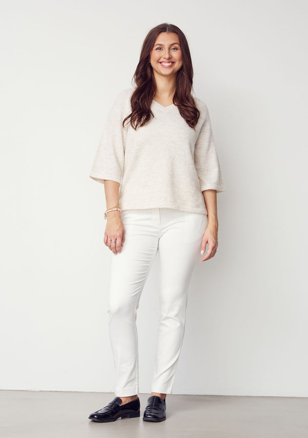 I SAY Anna s/s V-Neck Pullover Knitwear 101 Broken White