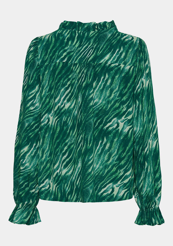 I SAY Annica Flounce Blouse Blouses M54 Green Float