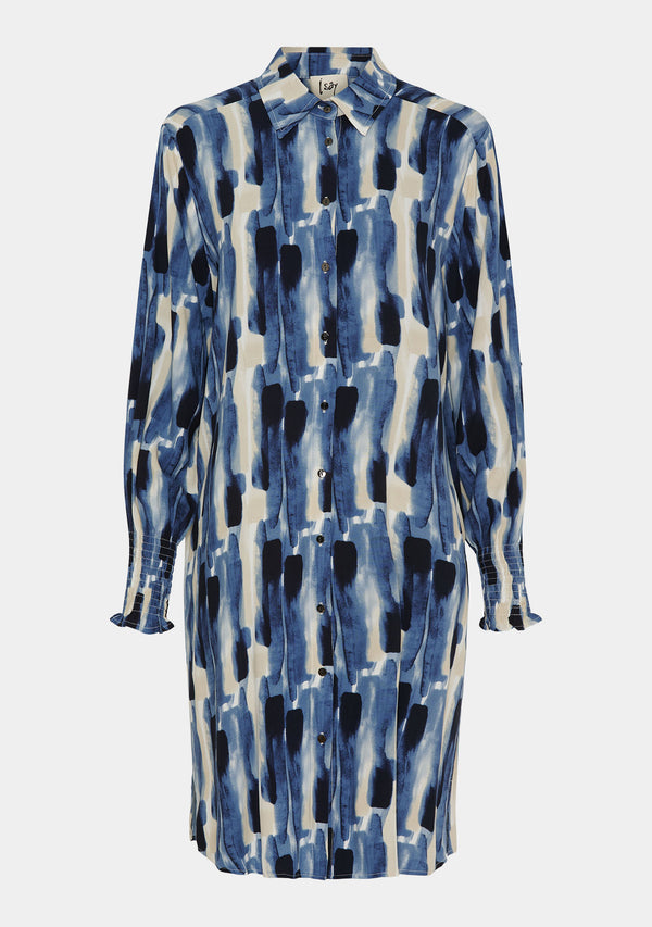 I SAY Asta Printed Dress Dresses M43 Blue Float