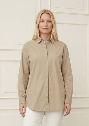 I SAY Bellis Long Shirt Shirts 117 Dark Sand