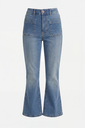 I SAY Bologna Kickflare Jeans Pants 606 Mid Denim